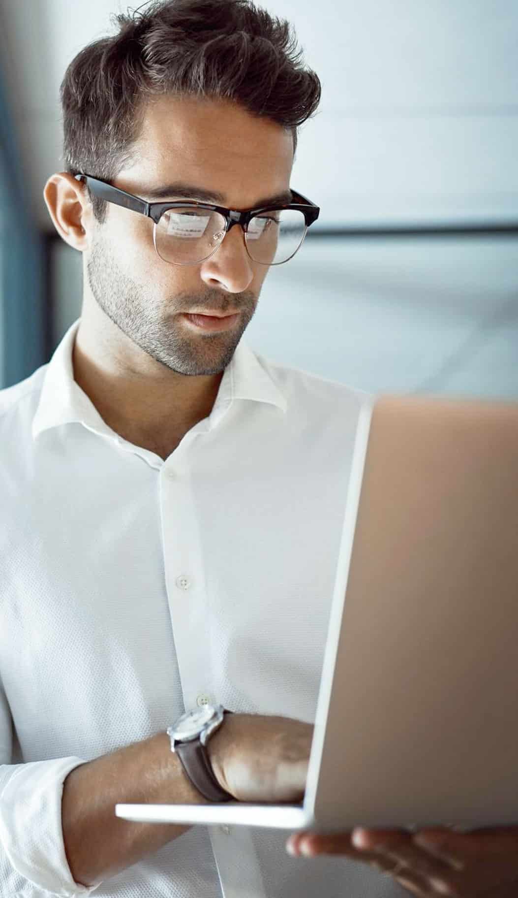 A man working on a laptop