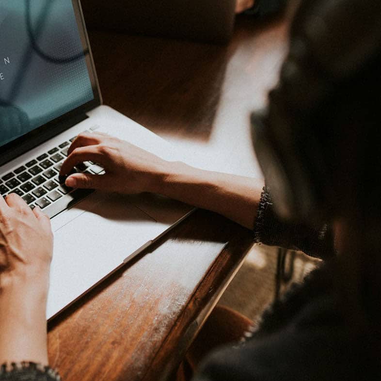 person working on a laptop